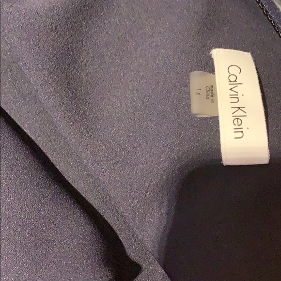 Calvin Klein Navy one shoulder gown Size 14 - Picture 7 of 7